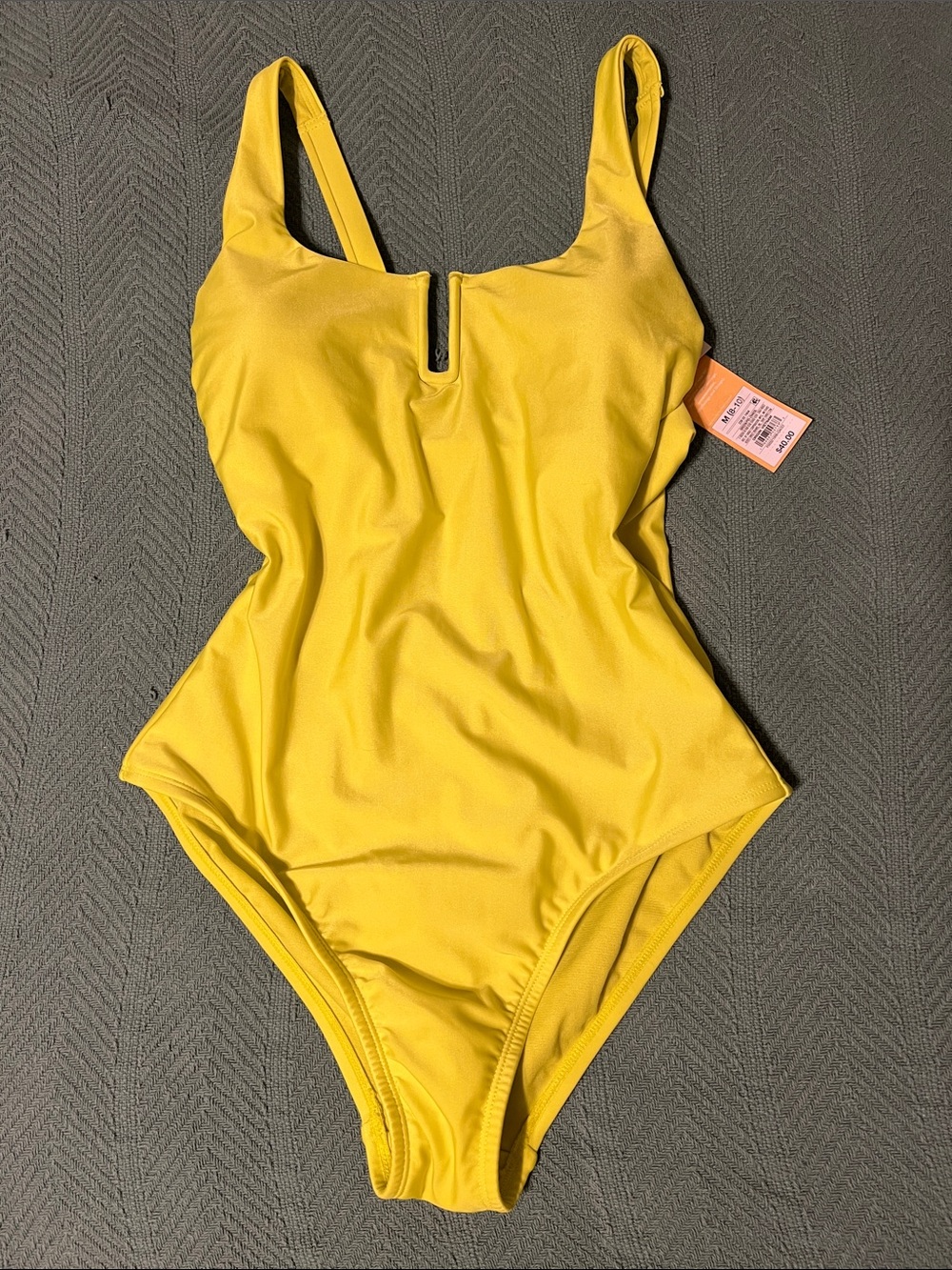 Women’s Yellow One-Piece Swimsuit with Front Notch — Kona Sol